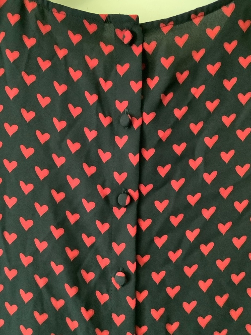 Maison Jules Black Blouse with Pink Heart Print - Picture 7 of 7